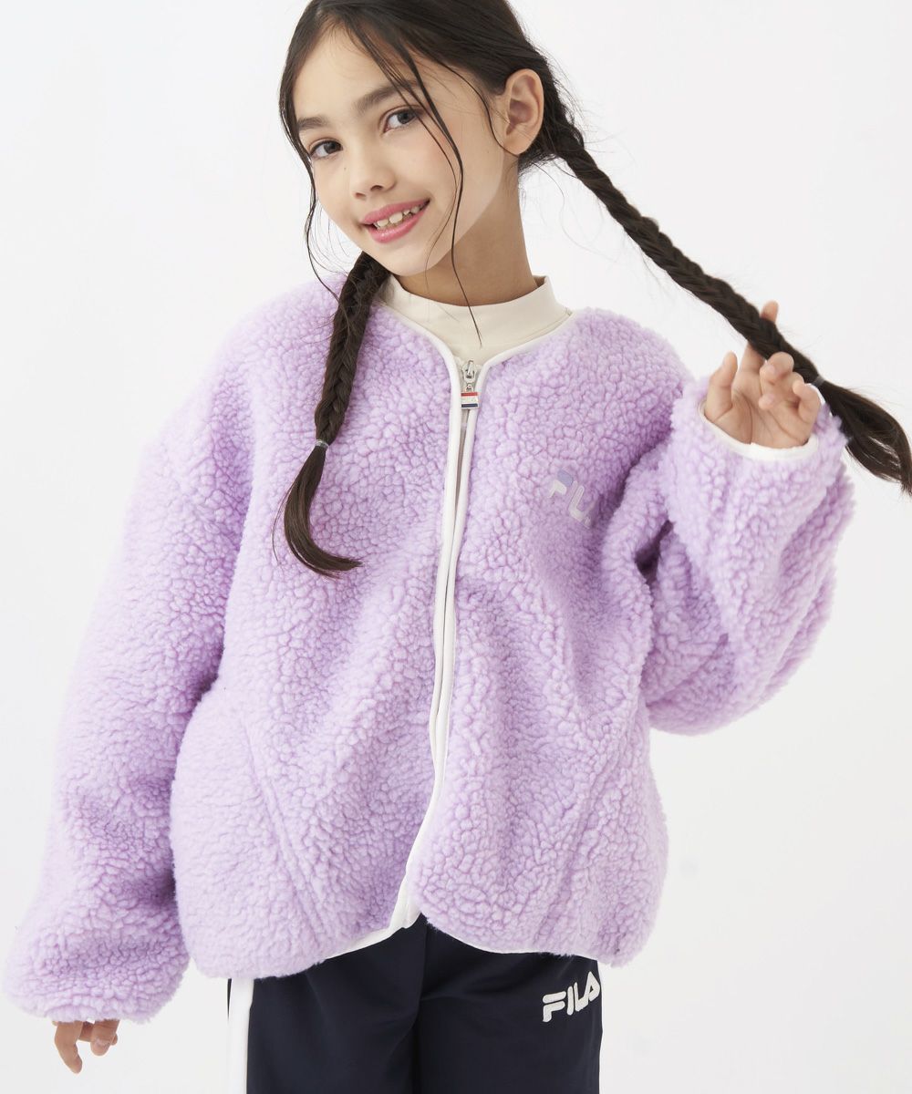 FILA＊モコモコ防寒ボアスコートとパープルチェック柄のトップス上下セットL FILAキッズ シープボアジャケット | OCEANweb（オーシャンウェブ）公式