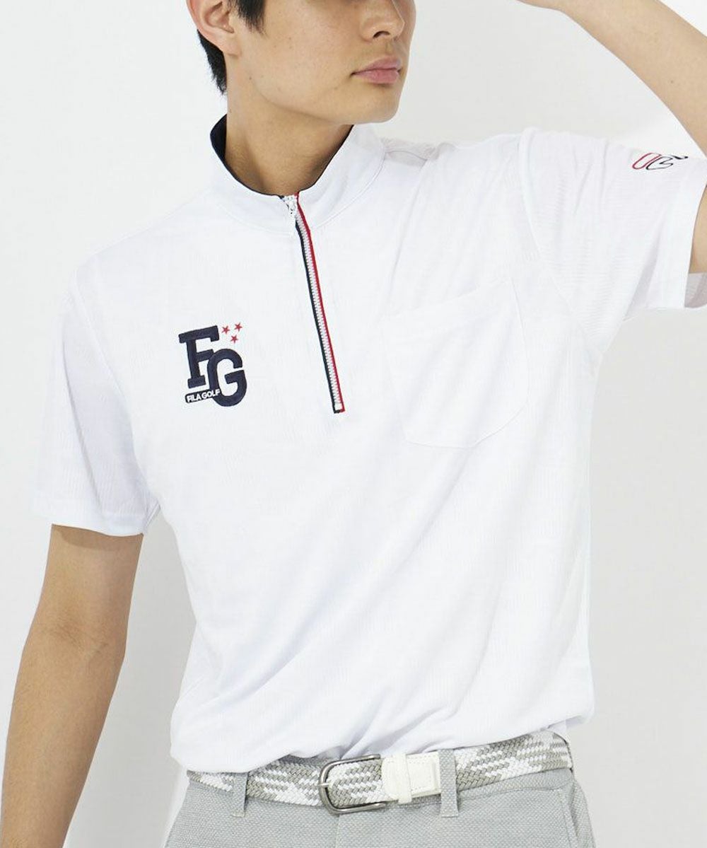 FILA GOLFメンズ ハーフZIP半袖シャツ｜吸汗速乾 / UVカット