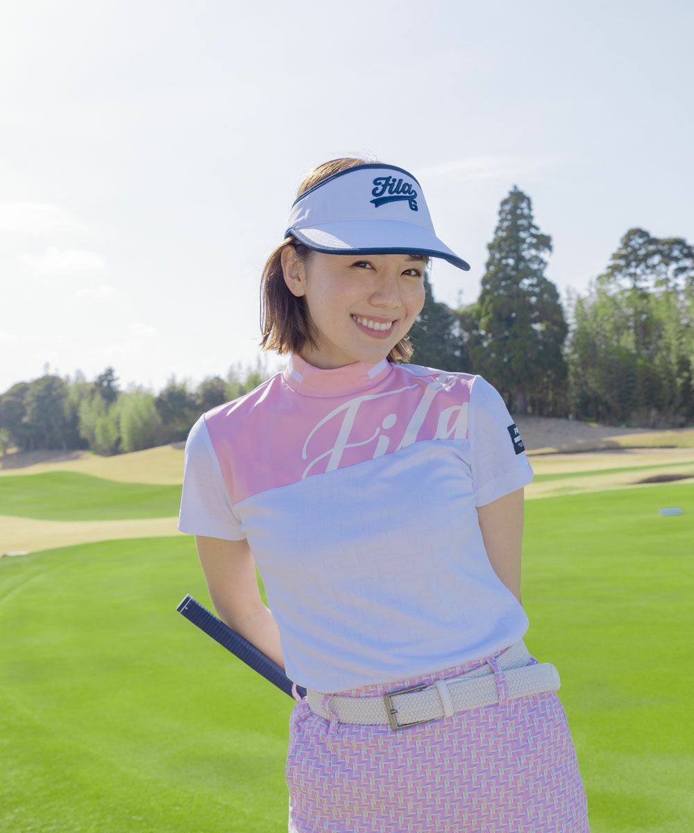 FILA GOLFレディース ジャガードモックネックシャツ｜吸汗速乾 / UV