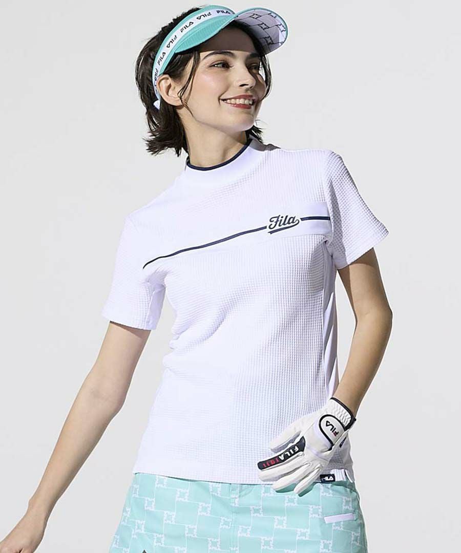 FILA GOLFレディース モックネックシャツ｜防透/UV/吸汗速乾