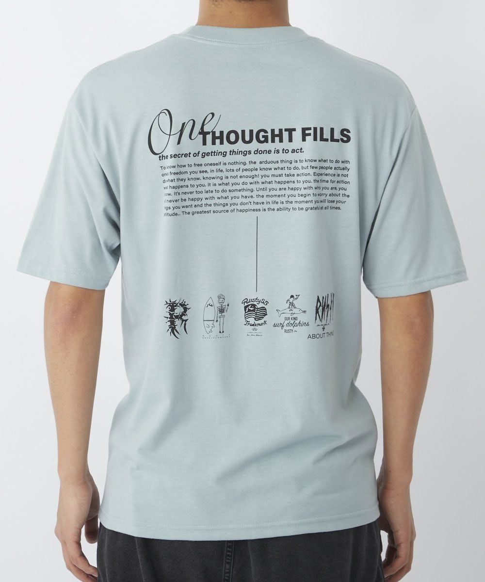 RUSTYメンズ バックメッセージアイコン半袖Tシャツ | OCEANweb