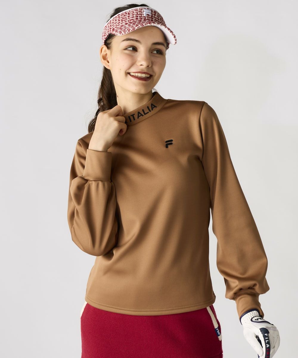FILA GOLFレディース 長袖モックネックシャツ｜UVカット/保温