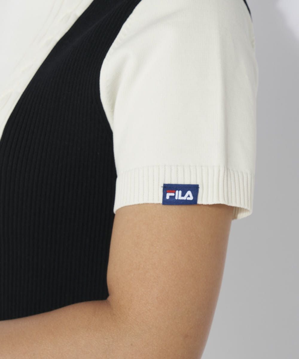 FILA GOLFレディース 半袖モックネック軽量ニット/セットアップ対応可
