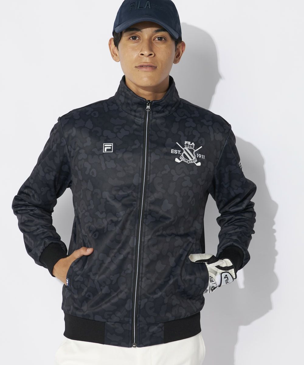 FILA GOLFメンズ カモ柄ボンディングブルゾン｜ストレッチ/保温/防風