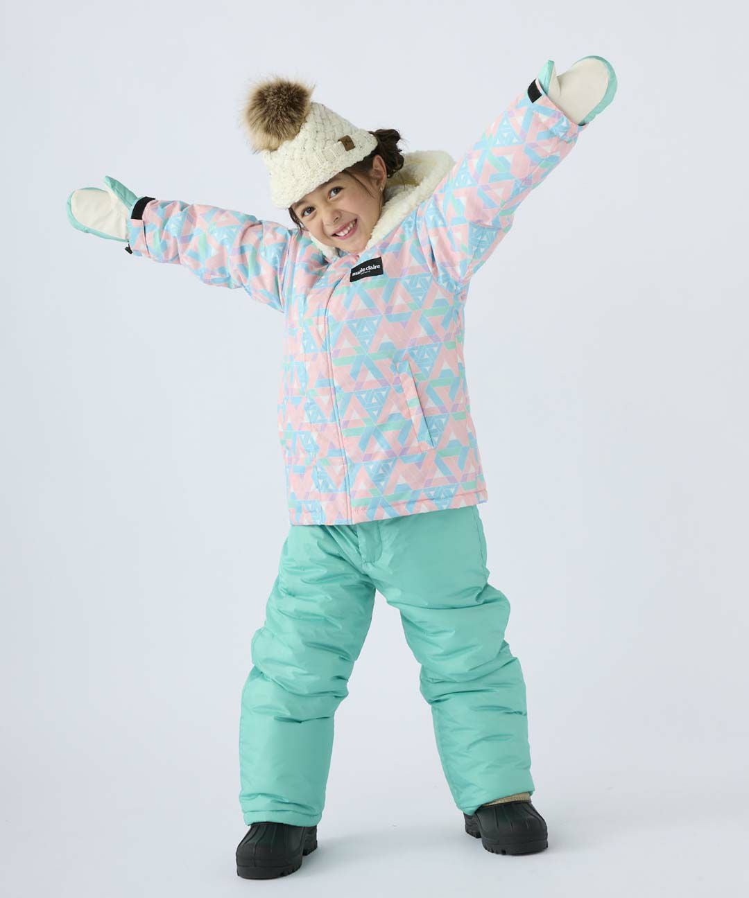 marie claire ENFANTSキッズ サイズ調整付き 幾何柄スキー