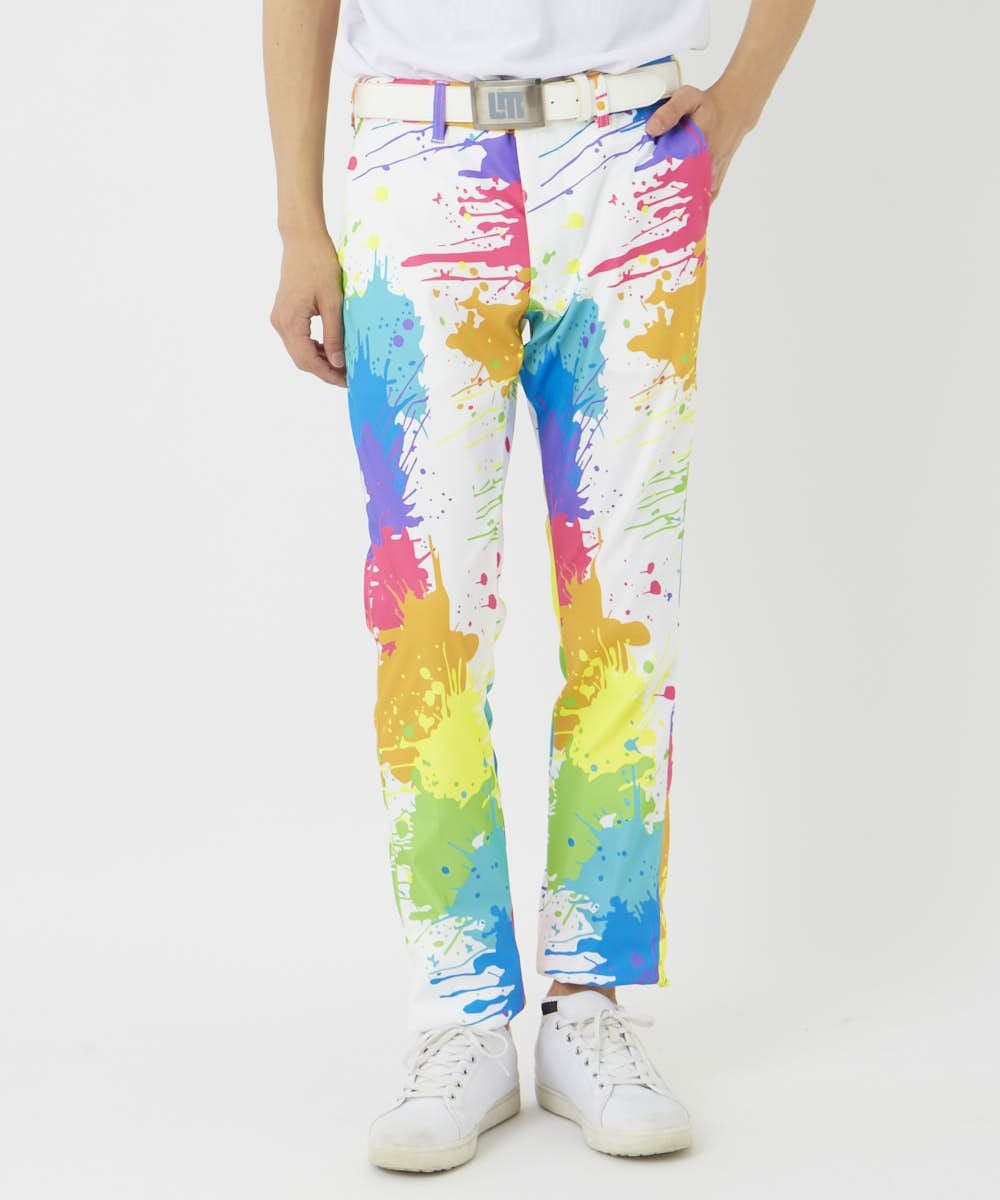 LOUDMOUTHメンズ ストレッチツイル 柄ロングパンツ Skull Monkey
