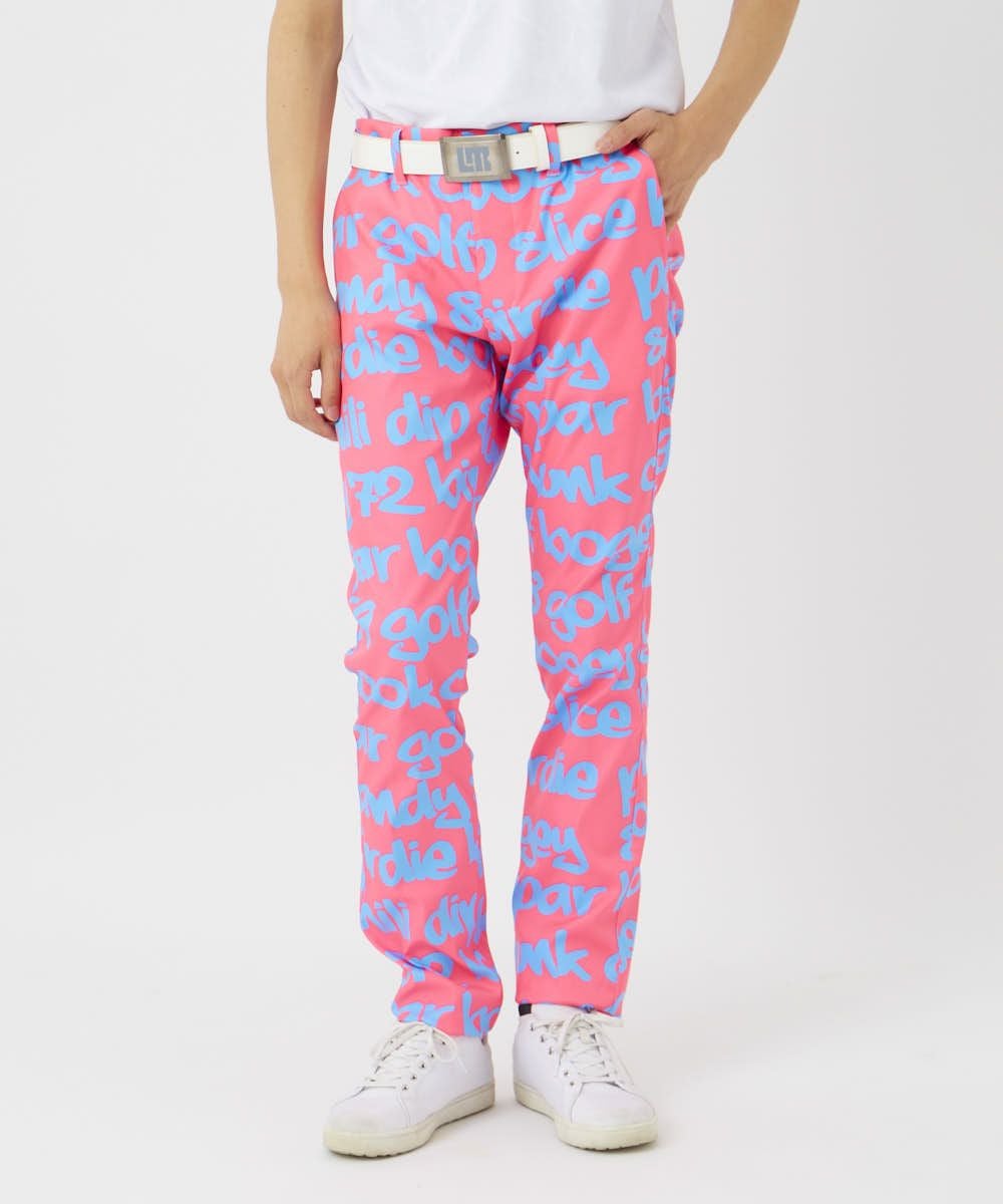LOUDMOUTHメンズ ストレッチツイル 柄ロングパンツ Skull Monkey
