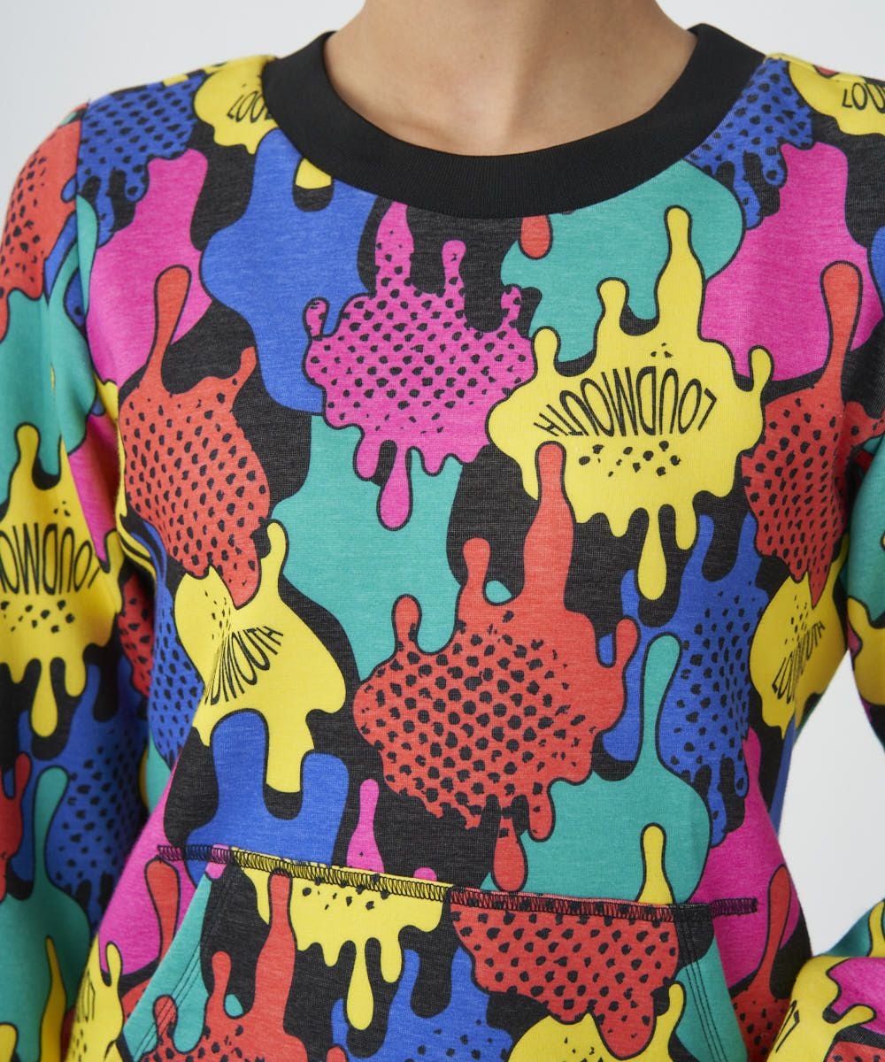 Loudmouth ダンボールニットセットアップComical Blot/LL LOUDMOUTHレディース ダンボールニットスウェット Comical Blot