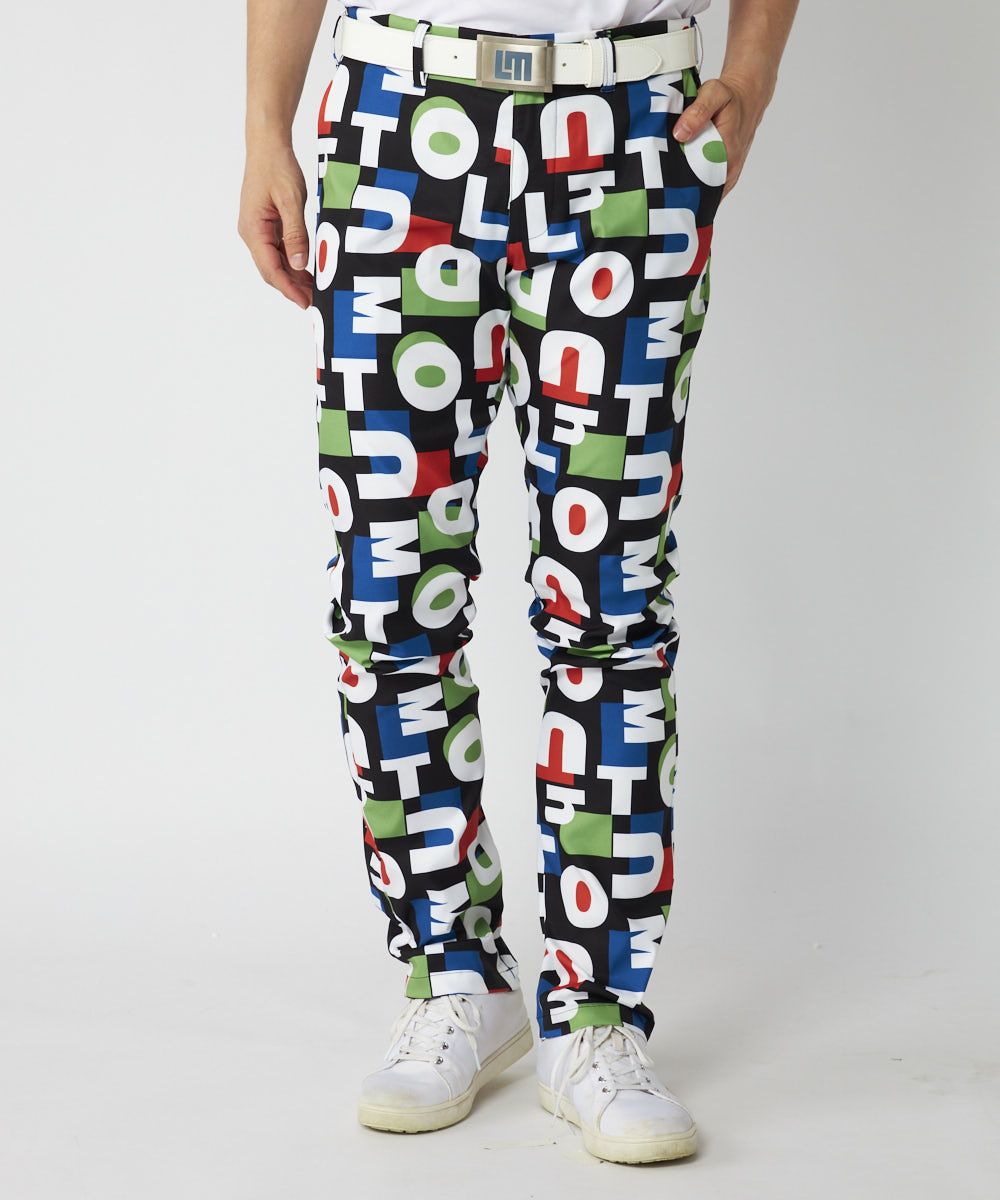 LOUDMOUTHメンズ ストレッチツイル 柄パンツ Splash Neon/スプラッシュ