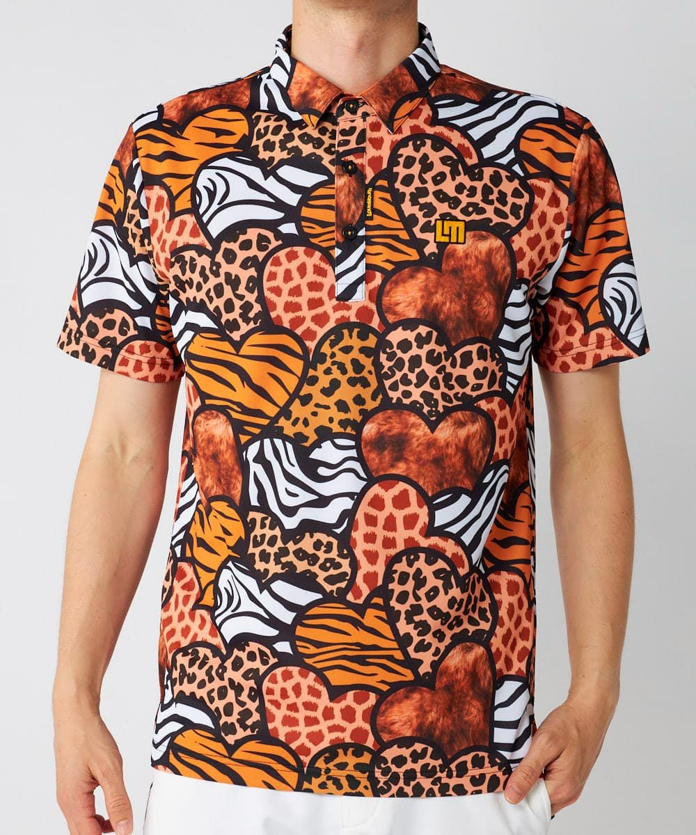 LOUDMOUTHメンズ プレミアムカノコ 柄半袖シャツ Safari Hearts