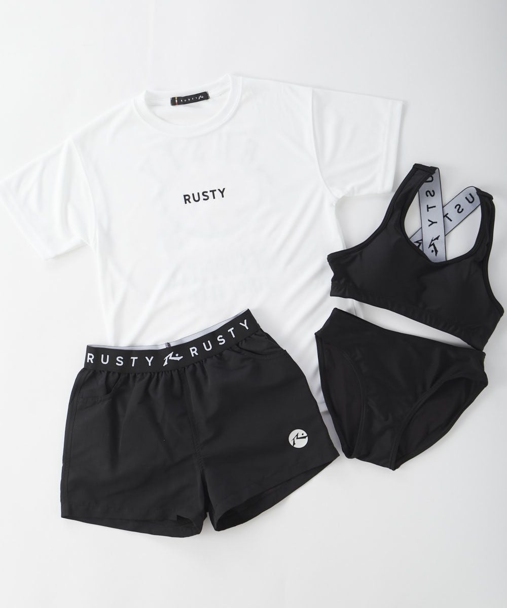 RUSTYキッズ ニコちゃんラッシュTシャツ付き4点セット水着 | OCEANweb