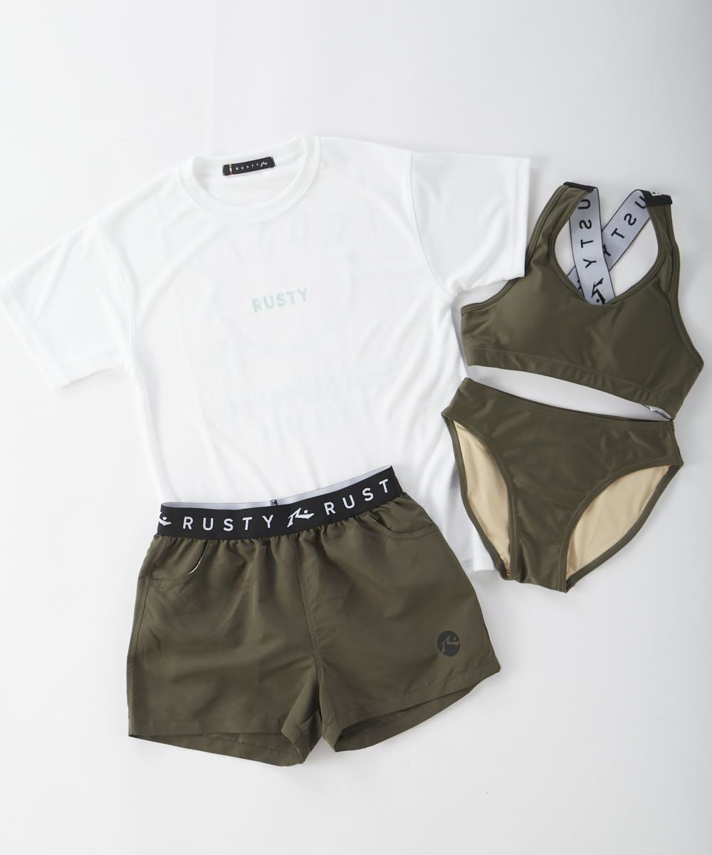 RUSTYキッズ ニコちゃんラッシュTシャツ付き4点セット水着 | OCEANweb