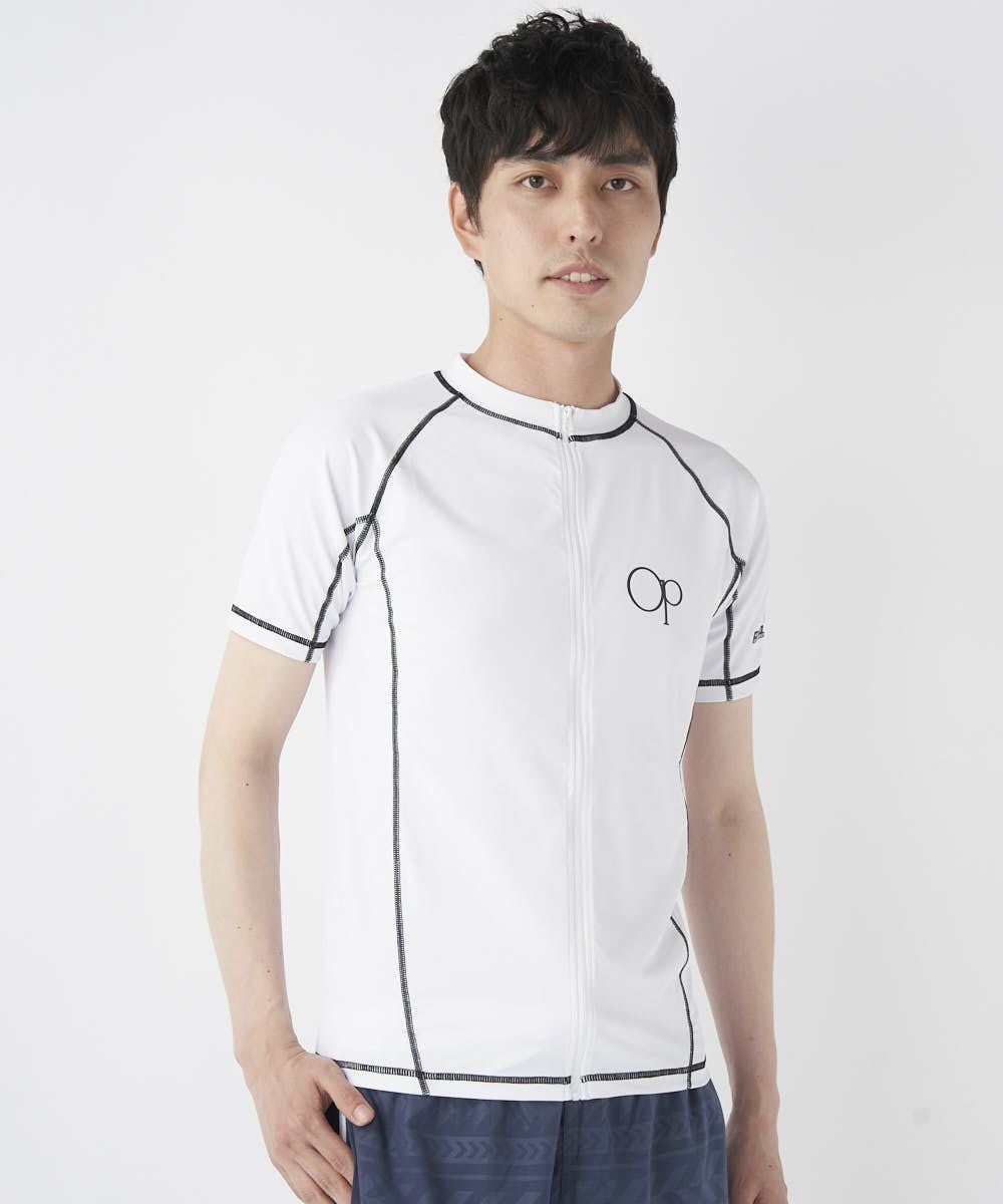 「プレミア優勝世代」　KUMAMOTO OHZU 長袖・半袖2枚セット ocean pacificメンズ 胸ワンポイントOPロゴ 半袖 ラッシュガード
