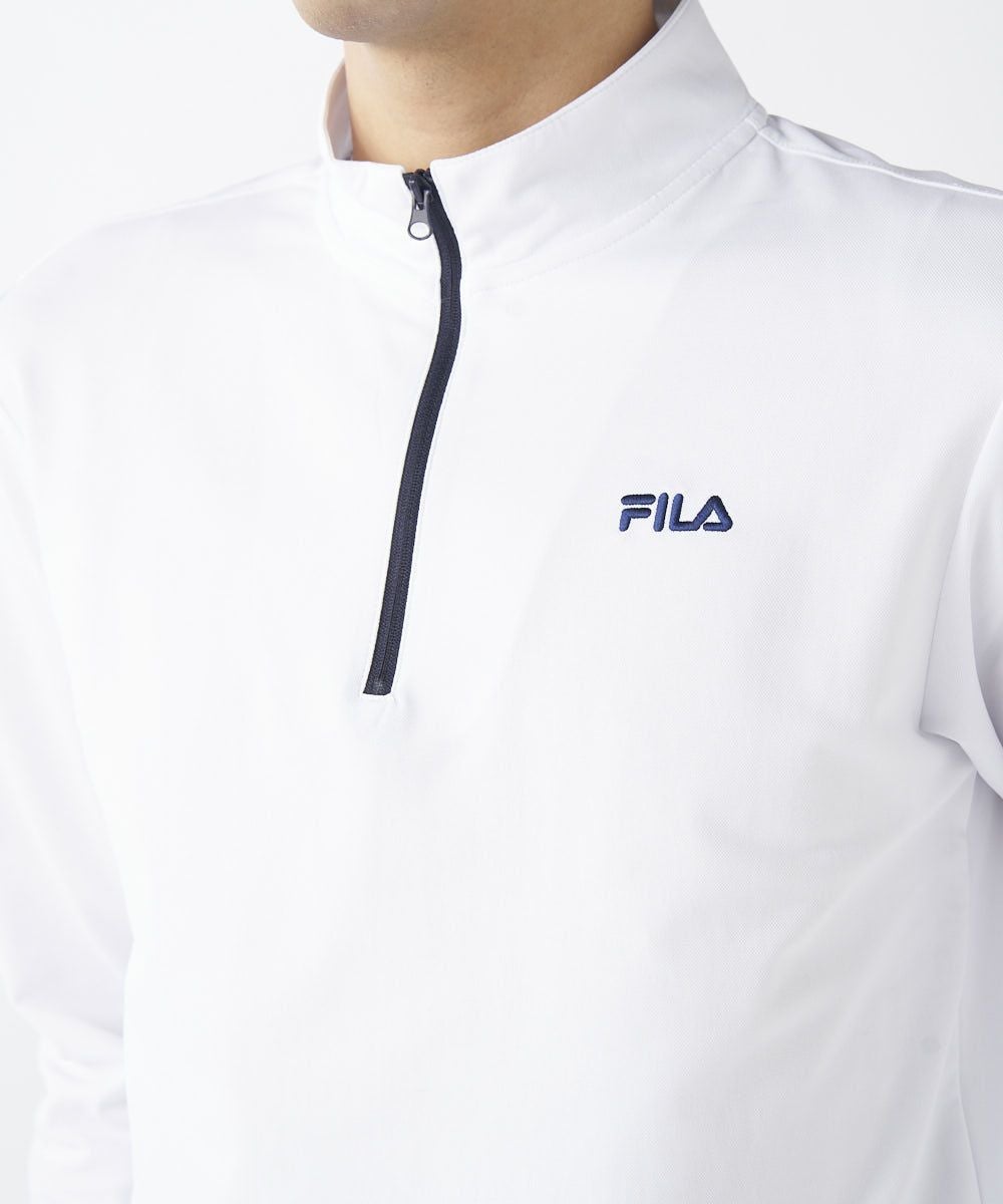 FILA GOLFメンズ 【NET限定】ハーフジップ長袖シャツ | 吸汗速乾・UV
