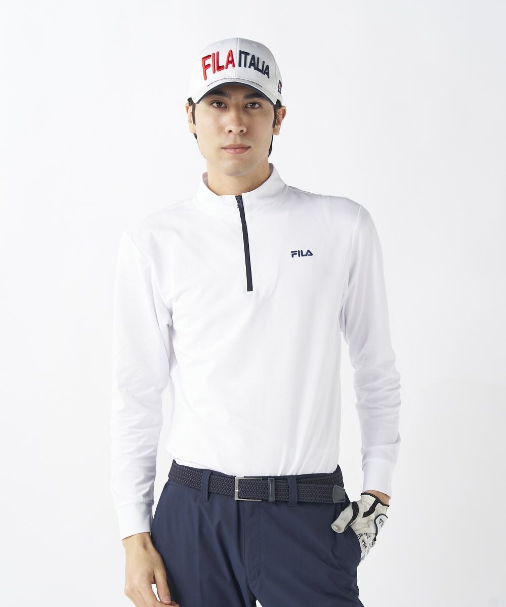 FILA GOLFメンズ 【NET限定】ハーフジップ長袖シャツ | 吸汗速乾・UV