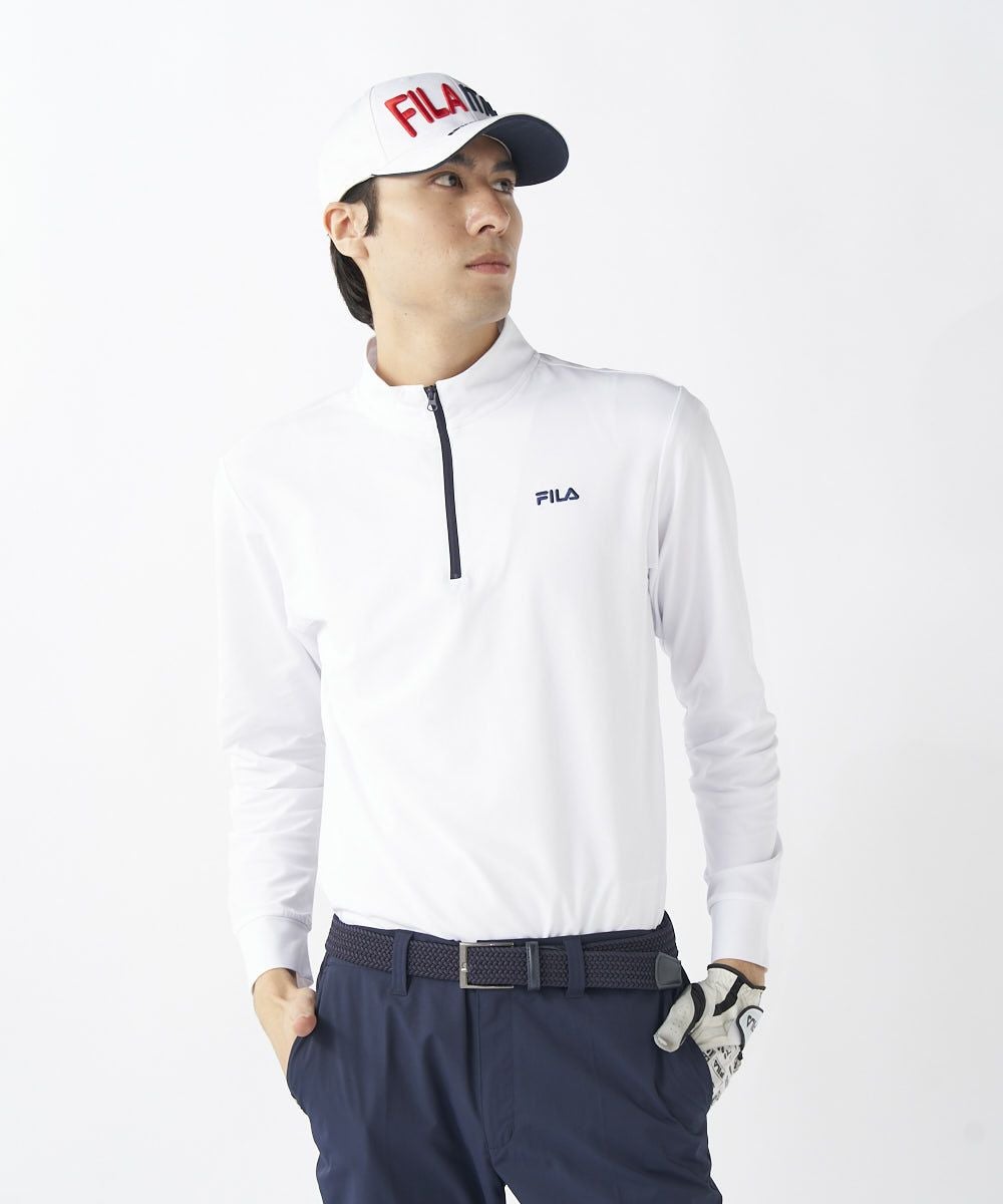 FILA GOLFメンズ 【NET限定】ハーフジップ長袖シャツ | 吸汗速乾・UV