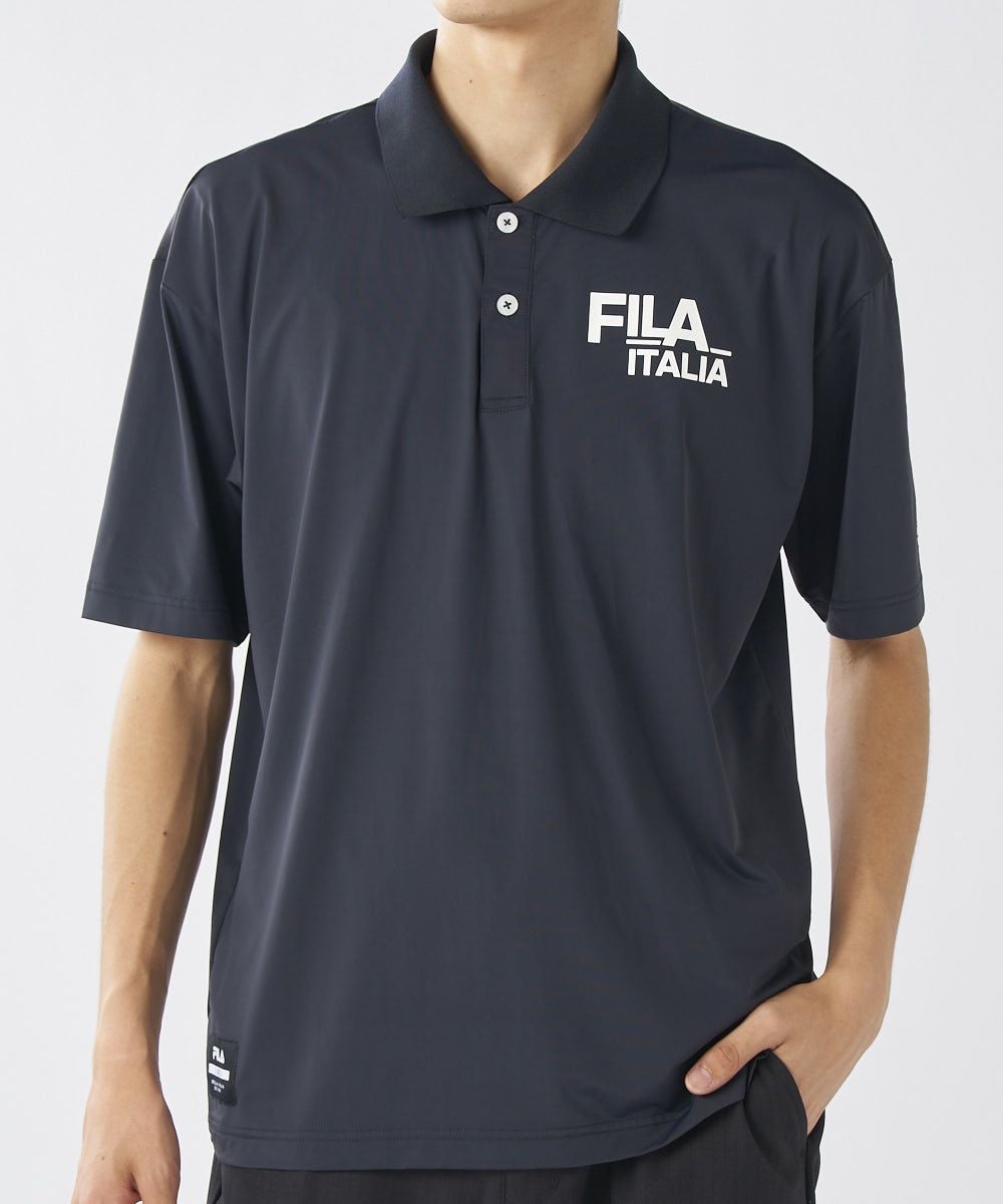 FILA GOLFメンズ バックプリント半袖ポロシャツ | 吸汗速乾・UVカット