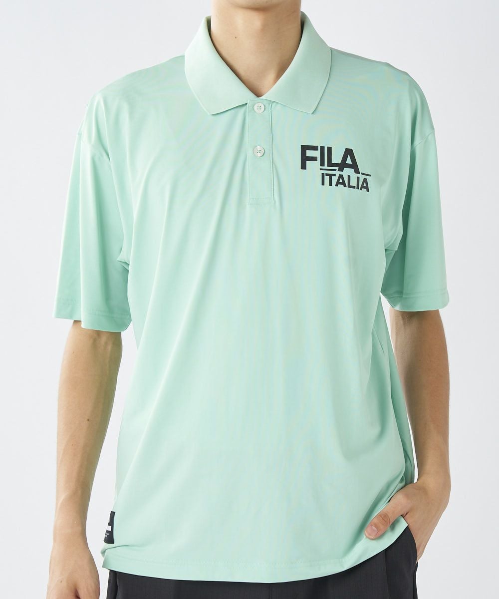 FILA GOLFメンズ バックプリント半袖ポロシャツ | 吸汗速乾・UVカット
