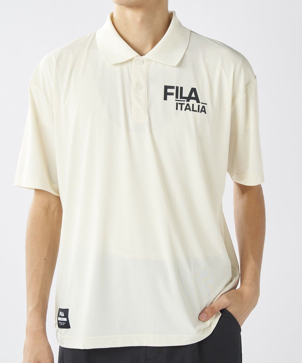 FILA GOLFメンズ バックプリント半袖ポロシャツ | 吸汗速乾・UVカット