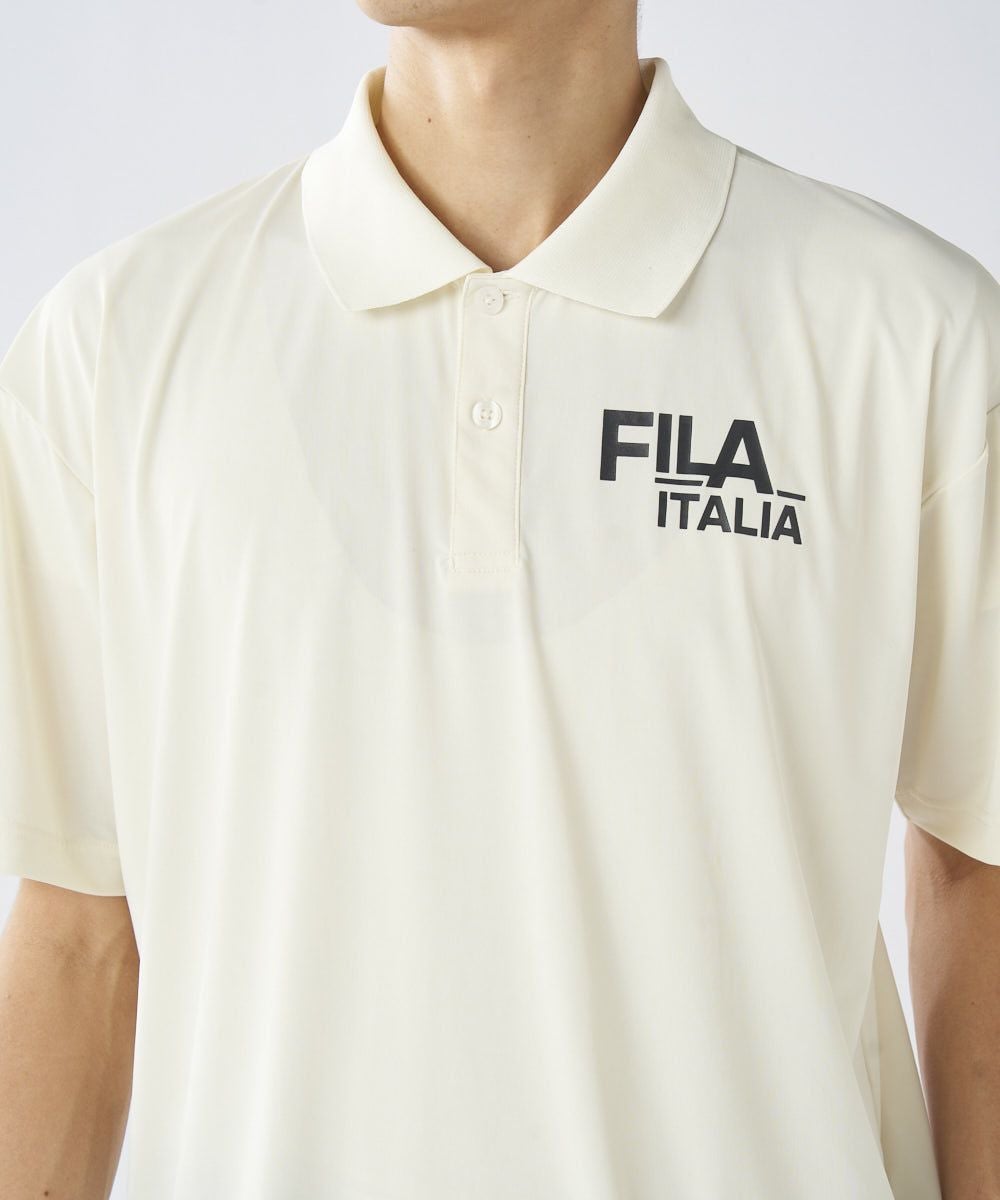 FILA GOLFメンズ バックプリント半袖ポロシャツ | 吸汗速乾・UVカット