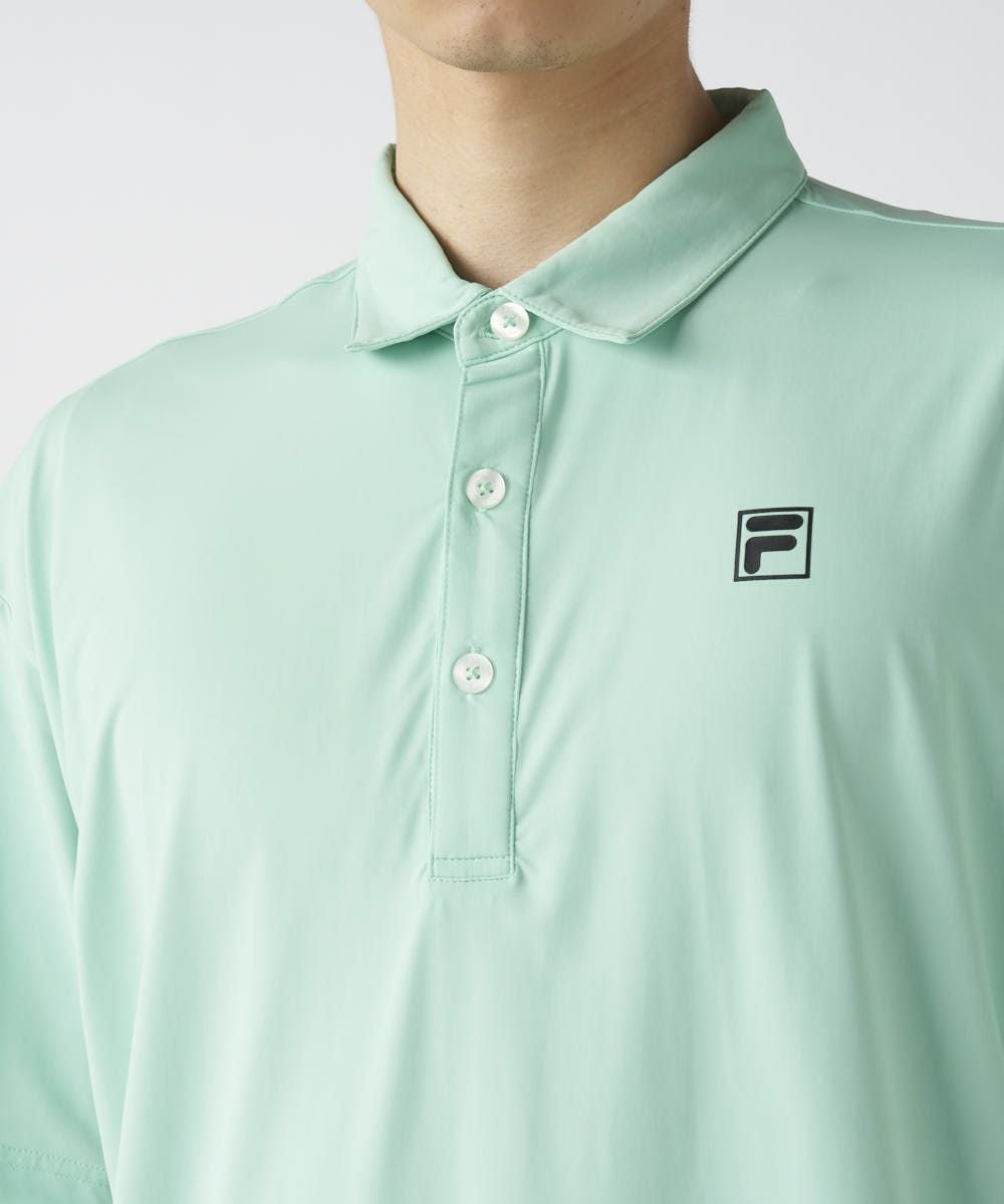 FILA GOLFメンズ 脇切替 バックプリントポロシャツ | 吸汗速乾・UV