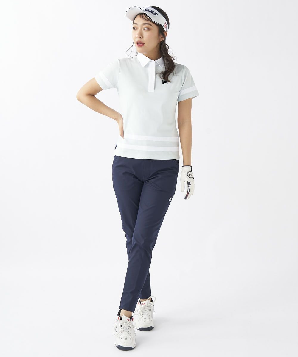FILA GOLFレディース ライン入り半袖ポロシャツ|セットアップ可 | 吸汗