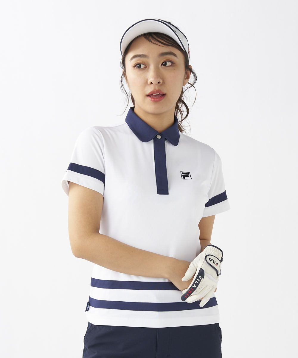 FILA GOLFレディース ライン入り半袖ポロシャツ|セットアップ可 | 吸汗
