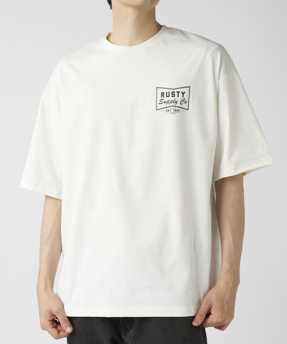 SALSATIONWEAR オーバーサイズTシャツ RUST M RUSTYメンズ 水陸両用 フロント胸ワンポイント 半袖プリントTシャツ