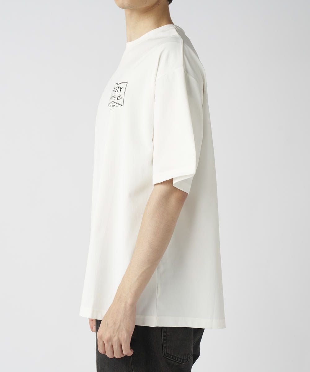 RUSTYメンズ 水陸両用 フロント胸ワンポイント 半袖プリントTシャツ
