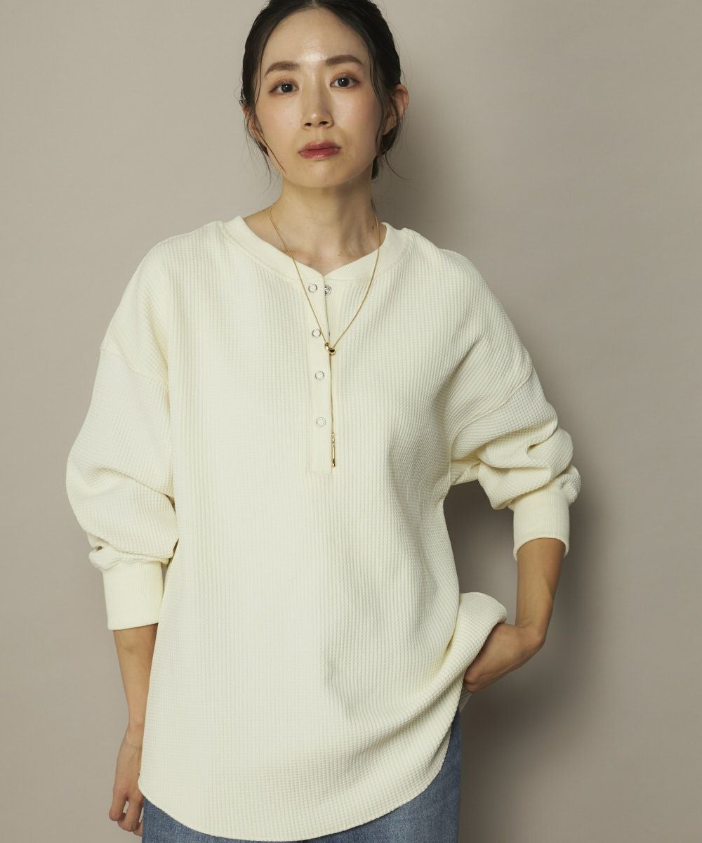 ocean pacific レディース ペアテックス ワッフル素材 ヘンリーネック