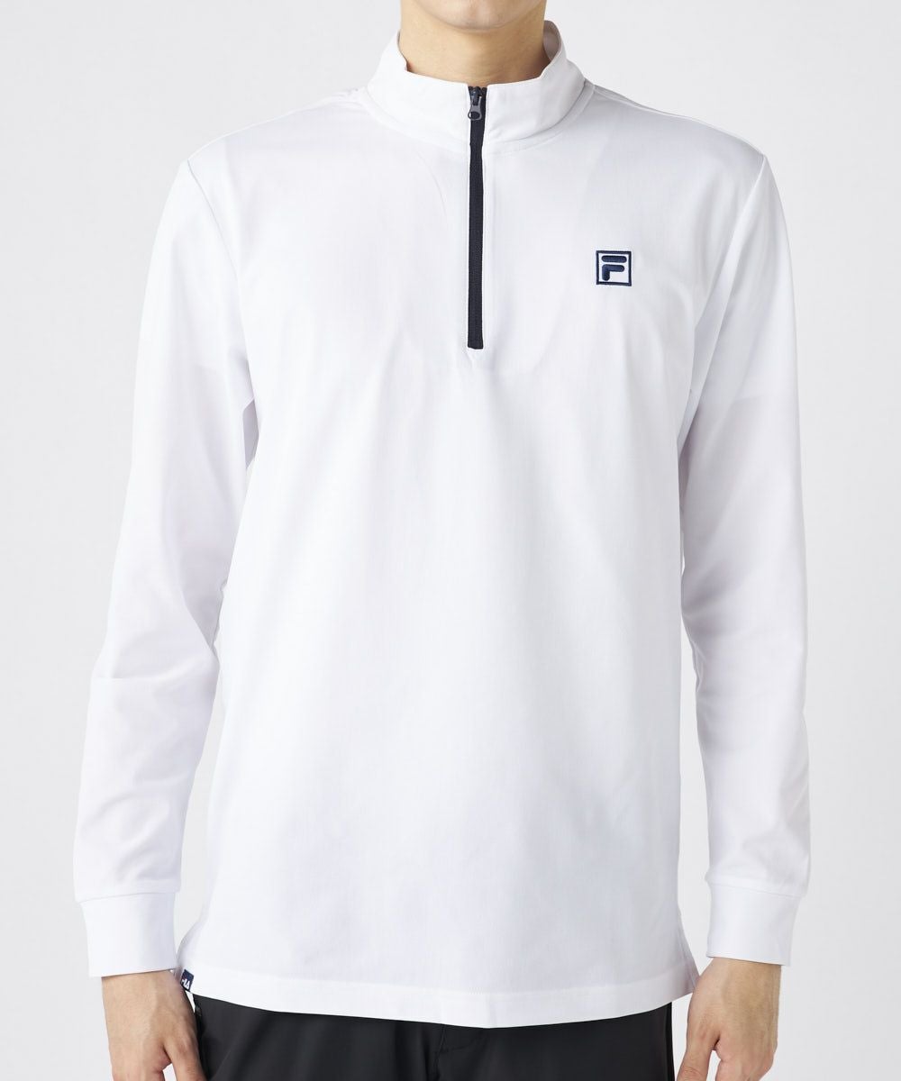 新品　FIDES GOLF ハーフジップシャツ ホワイト XS FILA GOLFメンズ ハーフジップ長袖シャツ | OCEANweb（オーシャン