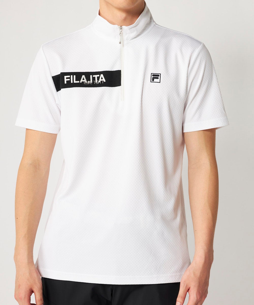 新品 FIDES GOLF ハーフジップシャツ ホワイト XS 新品 FIDES GOLF