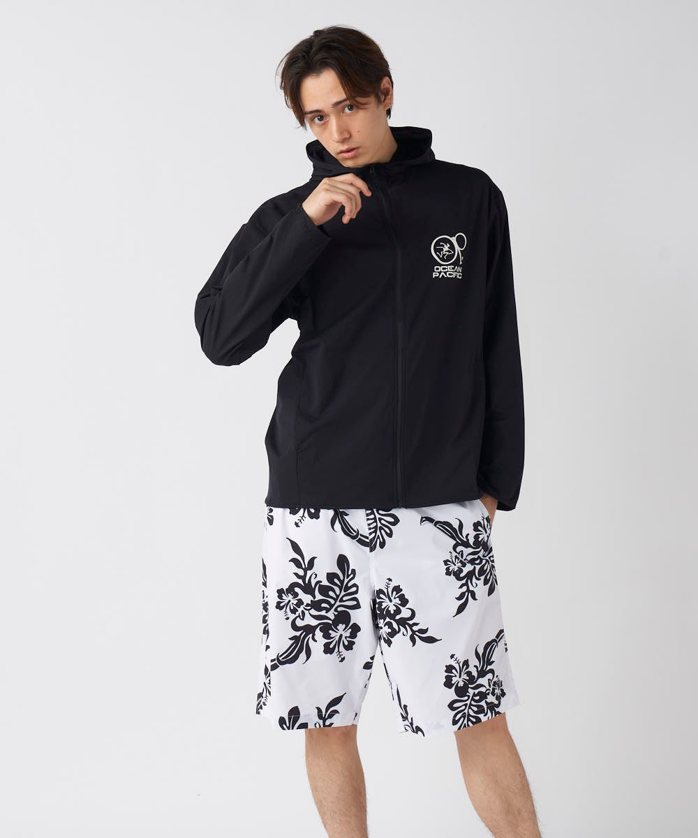 Ocean Pacific 80s 波乗りタグ 短丈ジップパーカーy2k 総柄 ocean pacificメンズ 《シワになりにくい・軽量速乾・UPF50+≫ペア