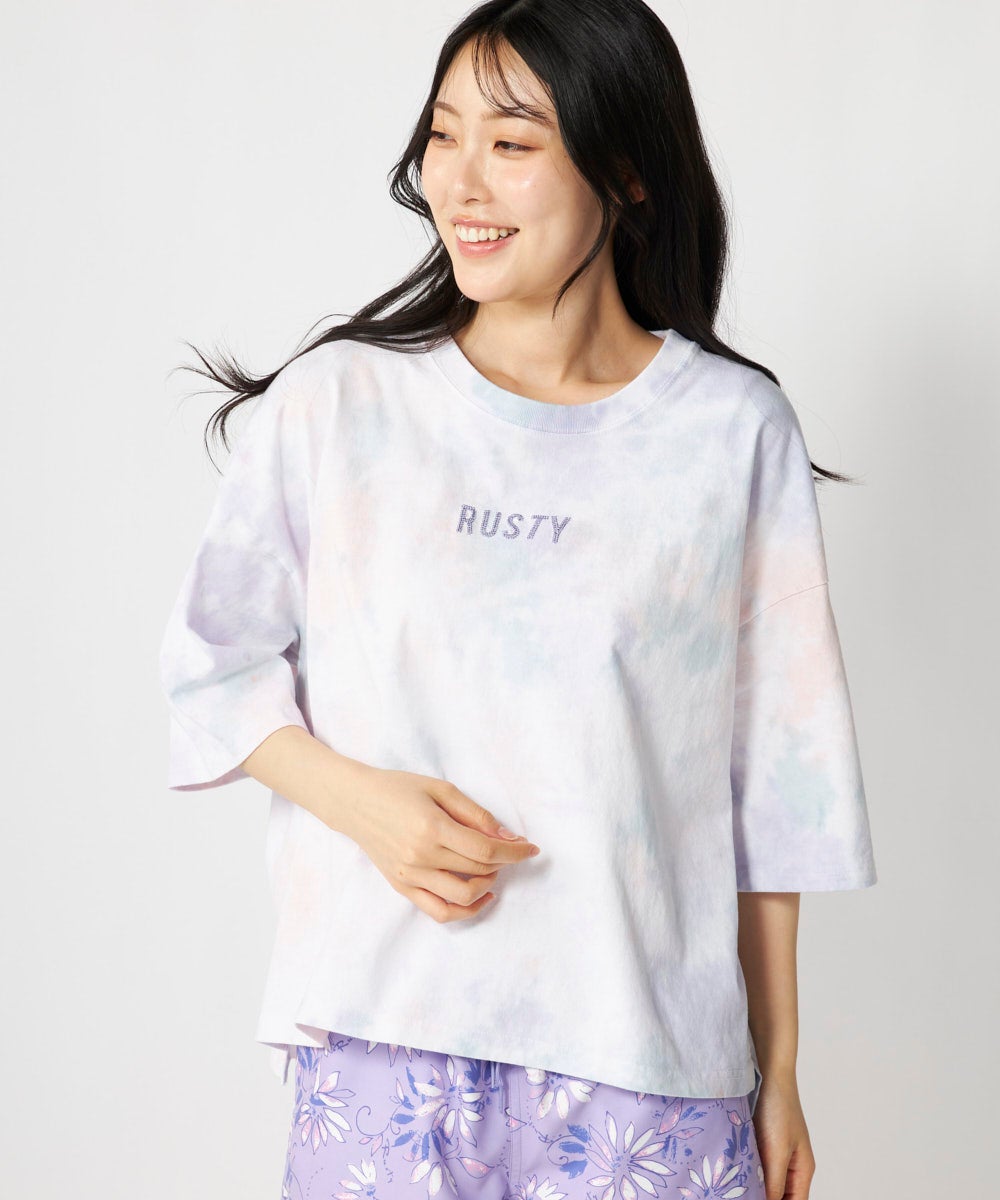 RUSTYレディース製品染めタイダイニコちゃんTシャツ | OCEANweb