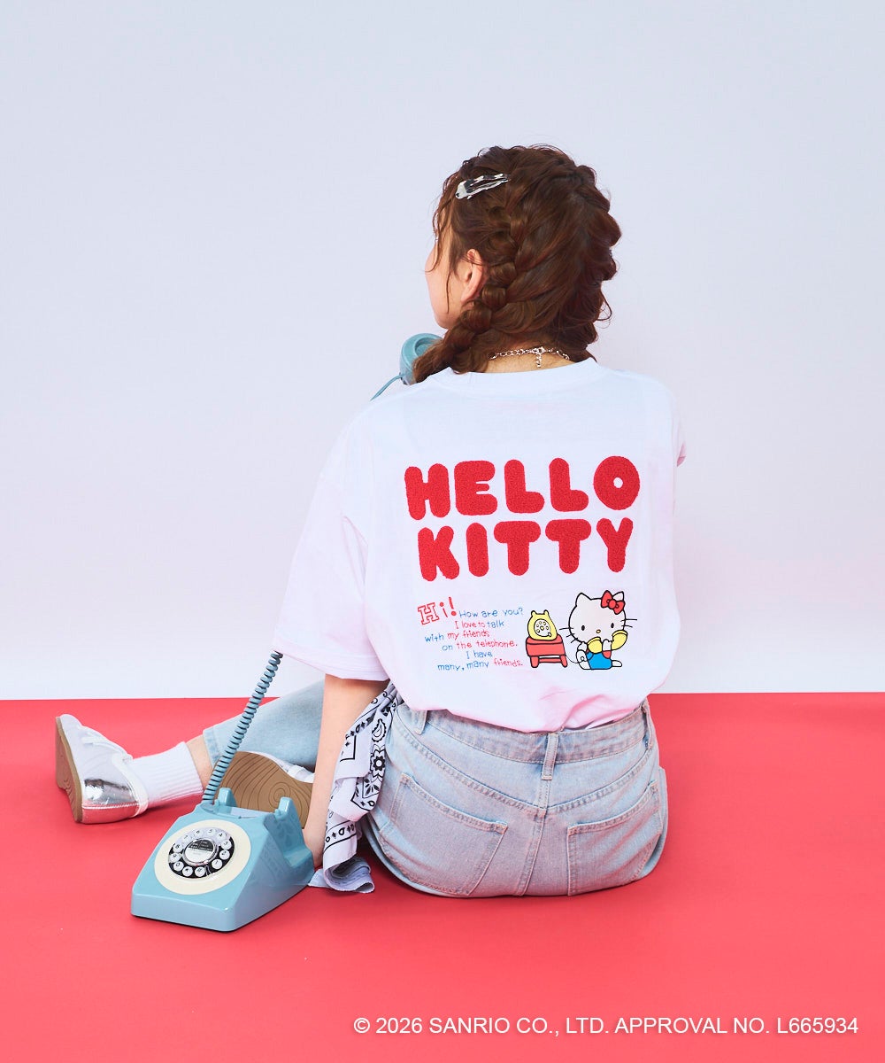 ocean pacificレディース キティ×OP ビッグ相良刺繍Tシャツ | OCEANweb