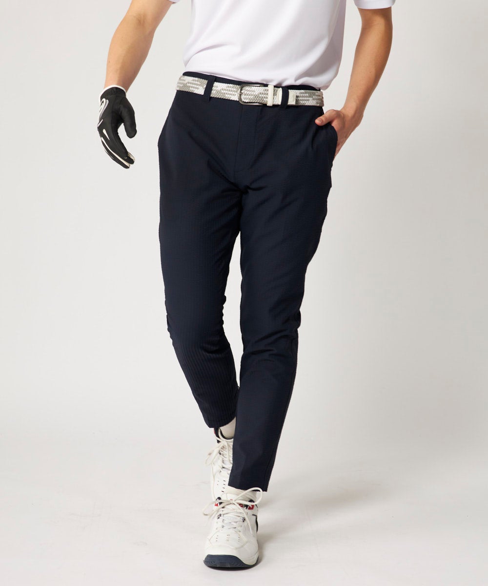 FILA GOLFメンズ 【4Lサイズ】シアサッカーテーパードロングパンツ