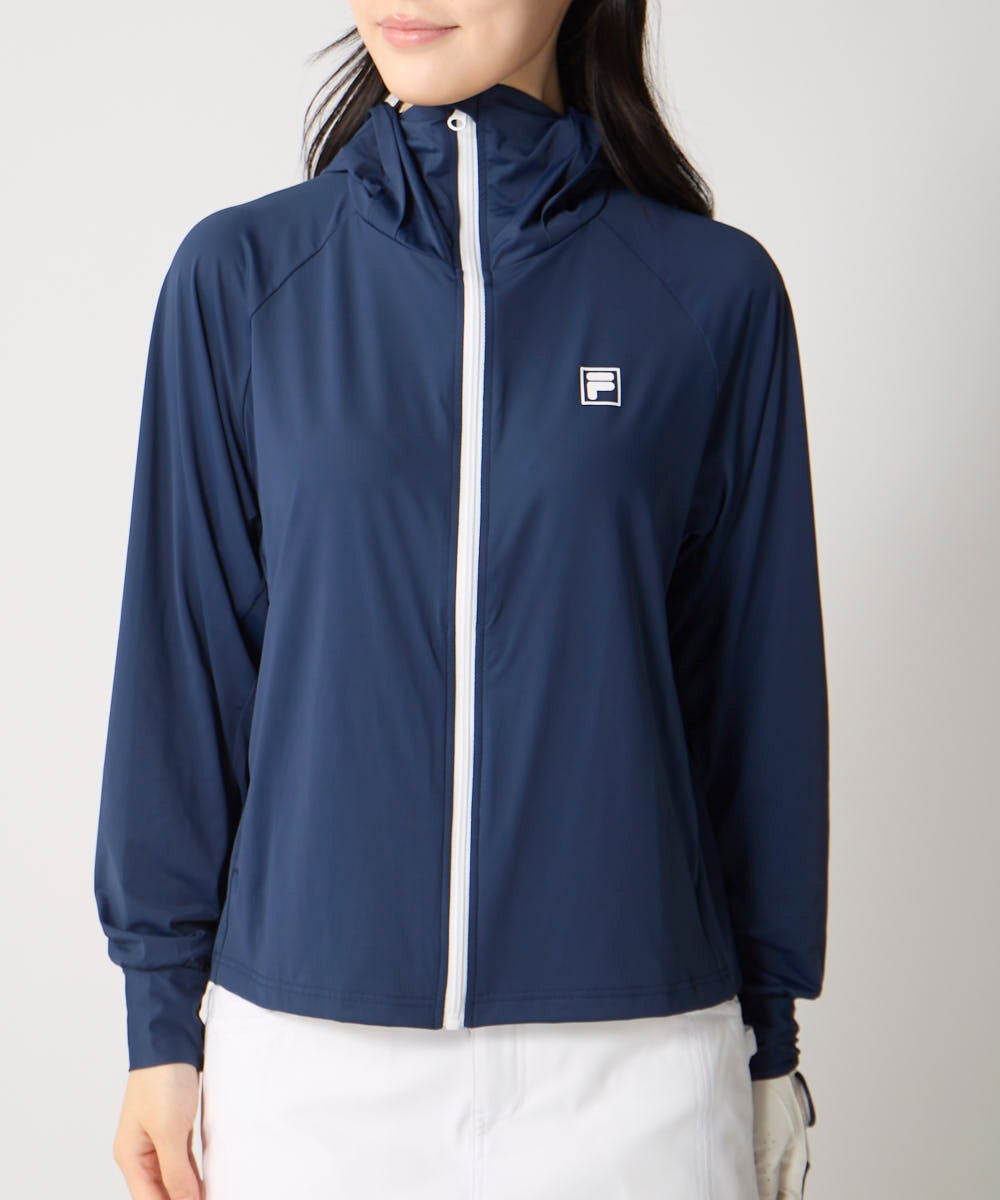 FILA GOLFレディース 【ポニーテール穴付き】接触冷感UVパーカー