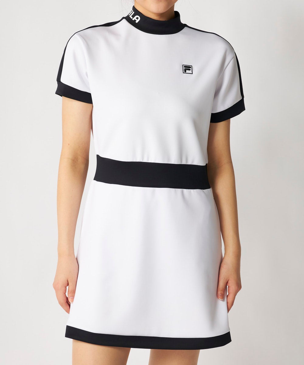 FILA GOLFレディース ライトダンボールニットモックネックワンピース