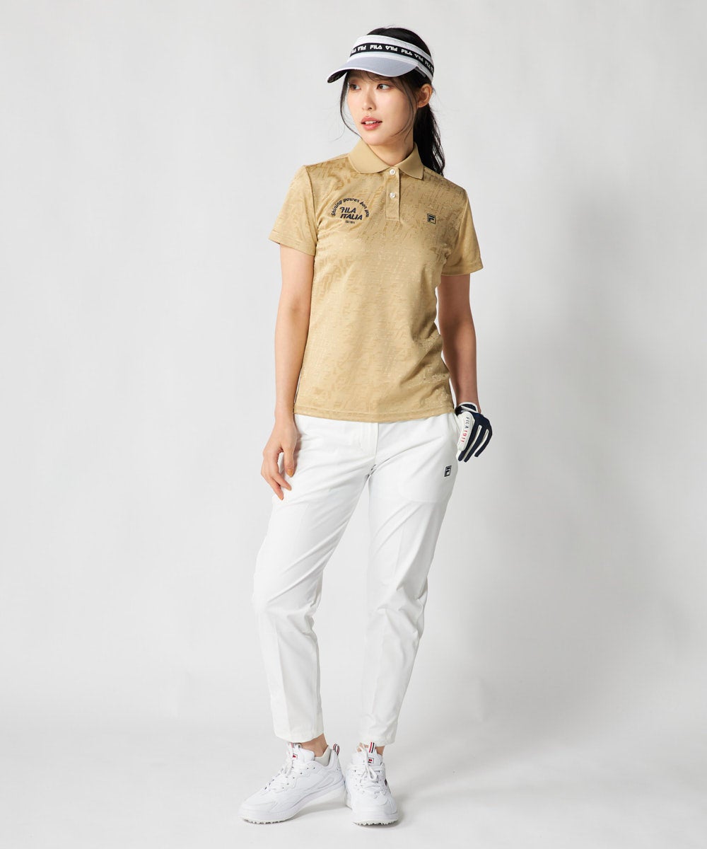FILA GOLFレディース 【4Lサイズ】ジャガード半袖ポロシャツ